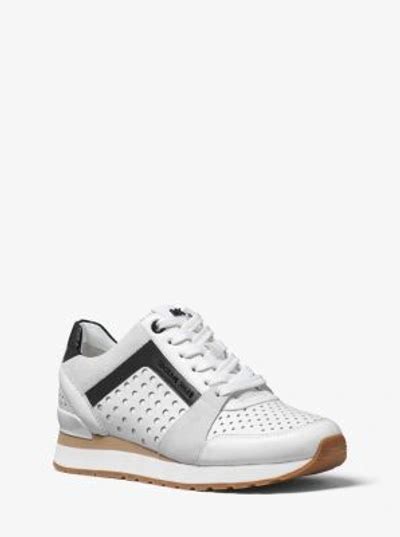 billie sneakers michael kors|Billie Perforated Leather and Suede Sneaker .